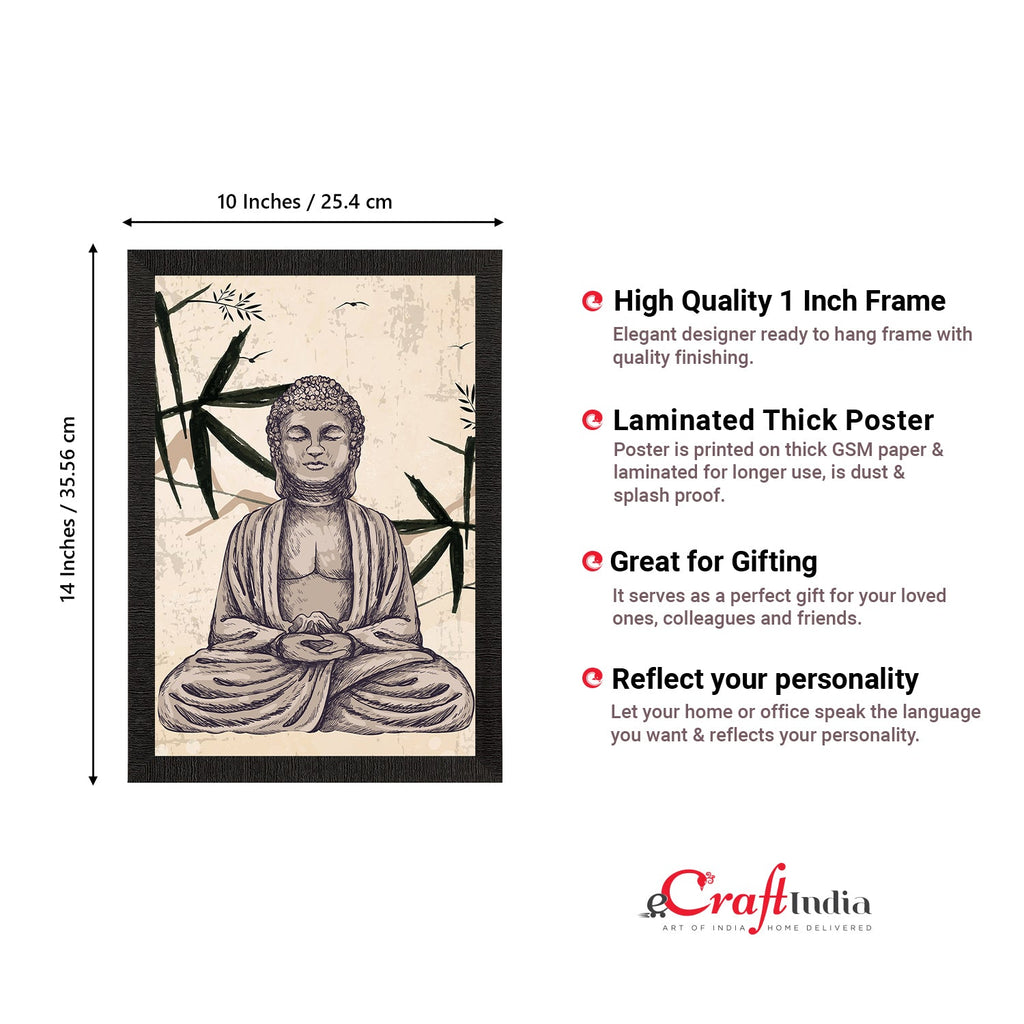 Meditating Lord Buddha Satin Matt Texture UV Art Painting Kafalo