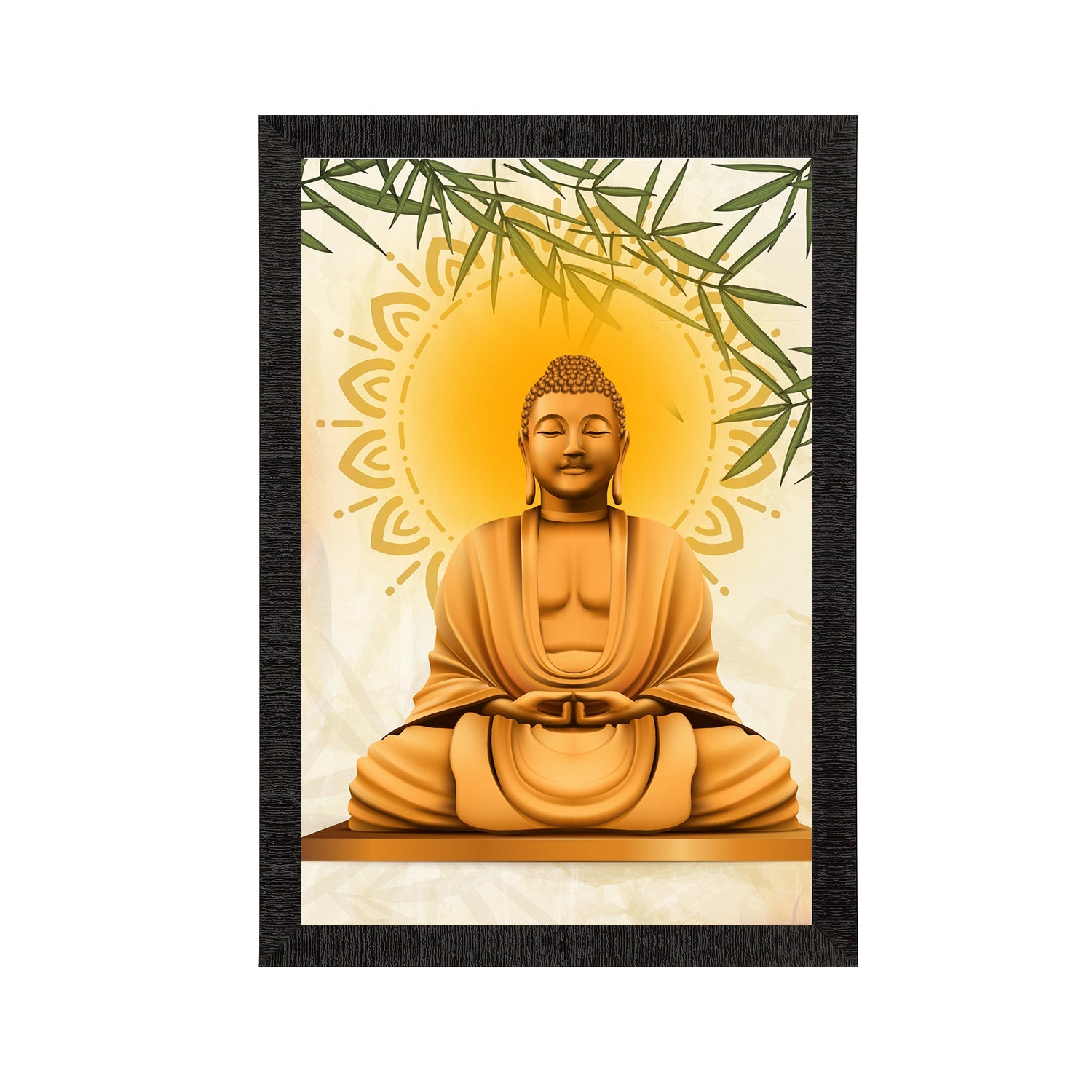 Meditating Lord Buddha Satin Matt Texture UV Art Painting Kafalo