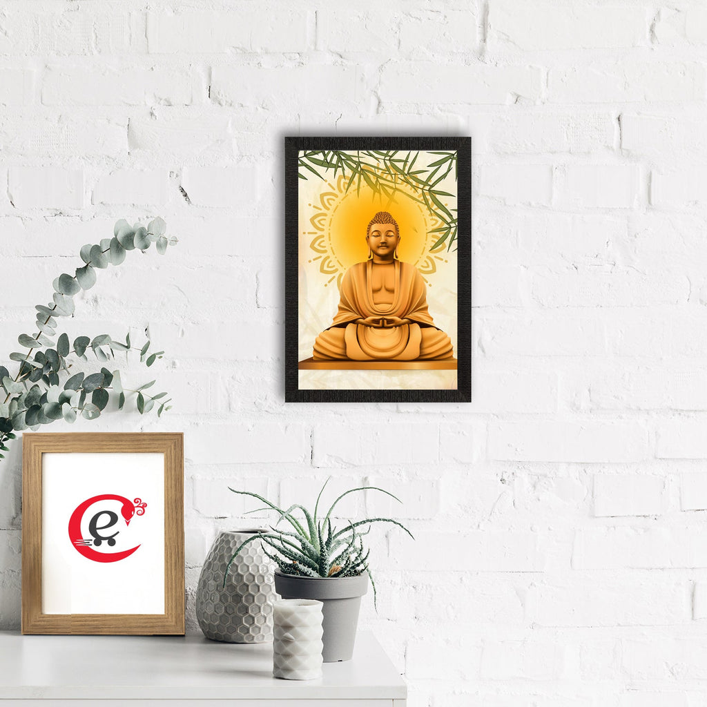 Meditating Lord Buddha Satin Matt Texture UV Art Painting Kafalo