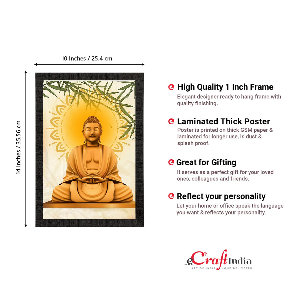 Meditating Lord Buddha Satin Matt Texture UV Art Painting Kafalo