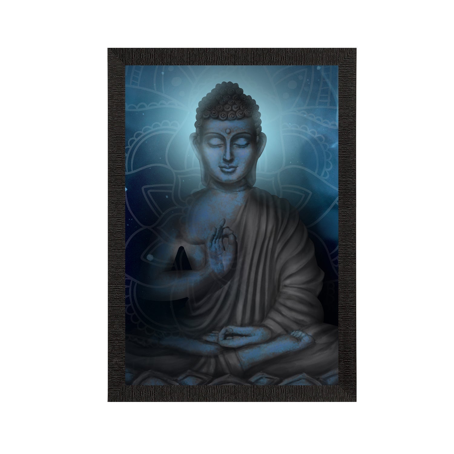Meditating Lord Buddha Satin Matt Texture UV Art Painting Kafalo