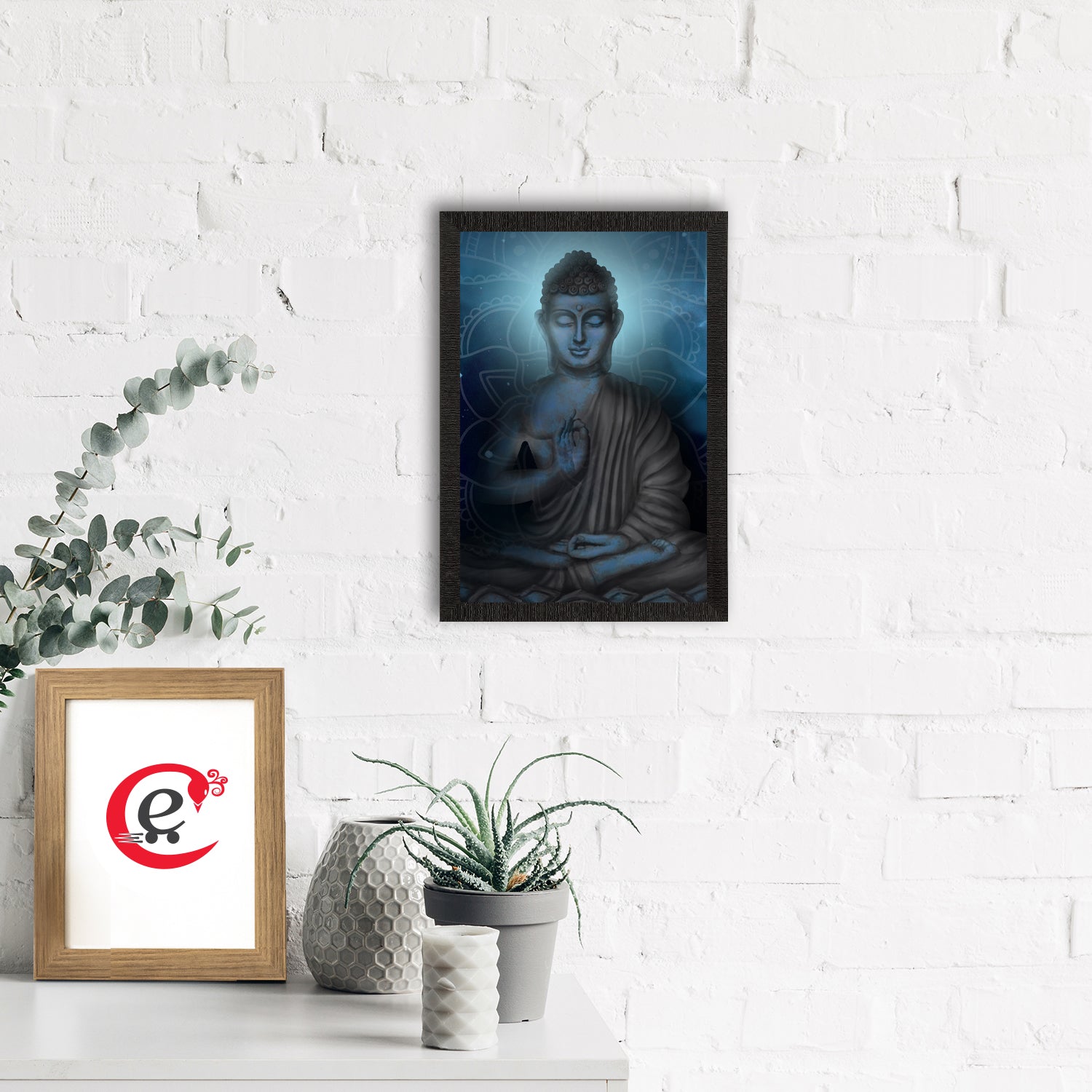 Meditating Lord Buddha Satin Matt Texture UV Art Painting Kafalo