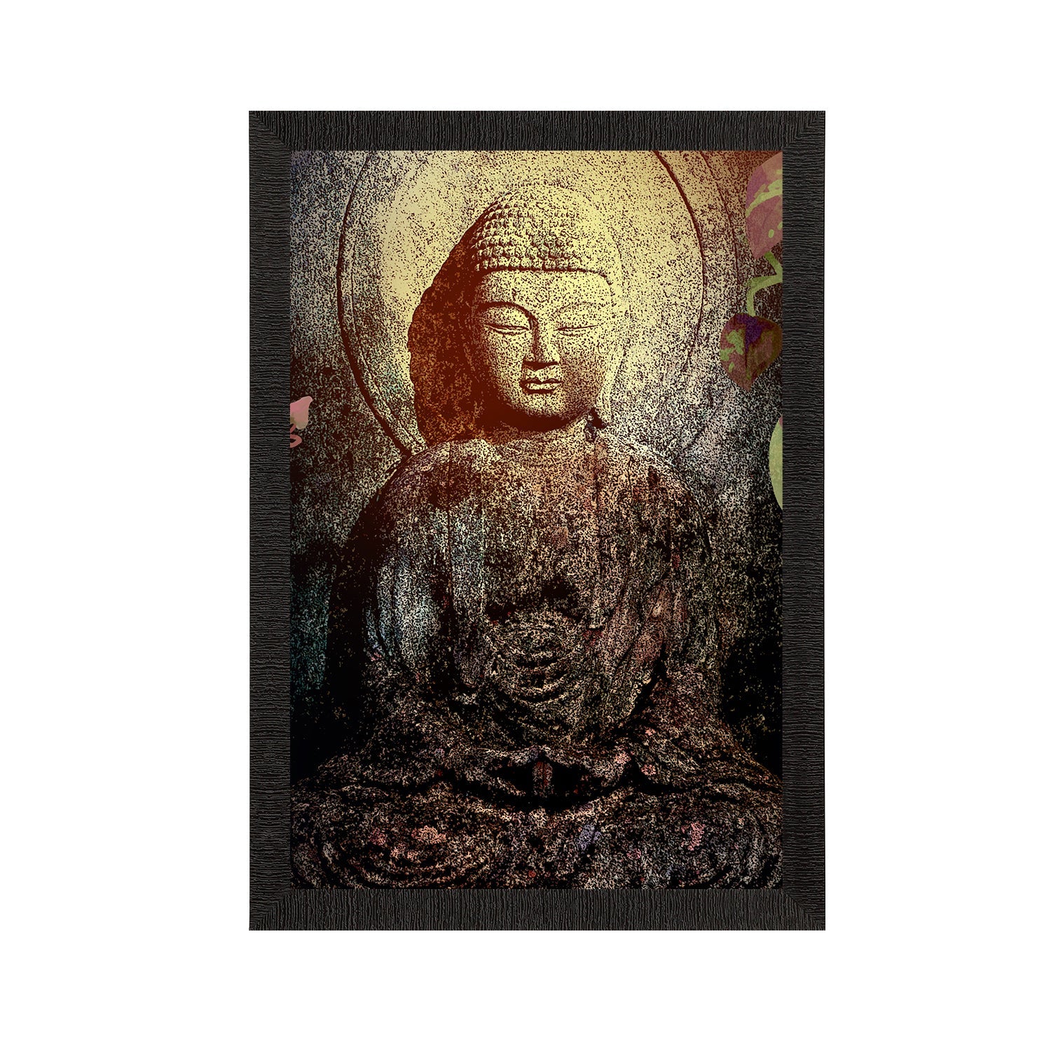 Meditating Lord Buddha Satin Matt Texture UV Art Painting Kafalo