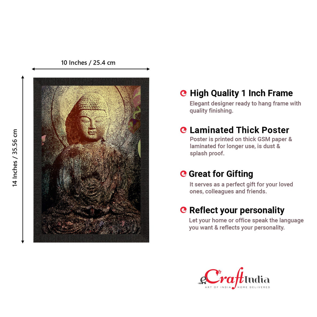 Meditating Lord Buddha Satin Matt Texture UV Art Painting Kafalo