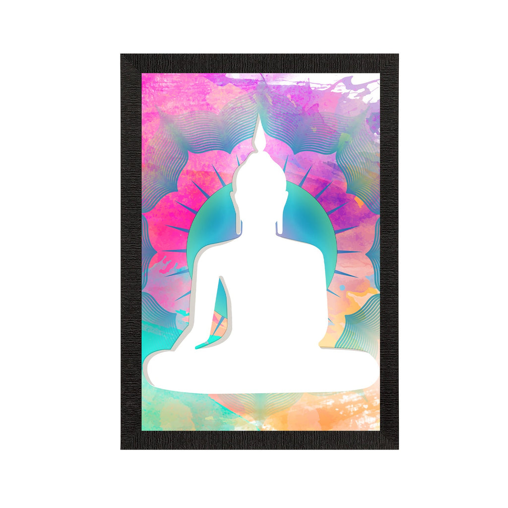 Meditating Lord Buddha Satin Matt Texture UV Art Painting Kafalo
