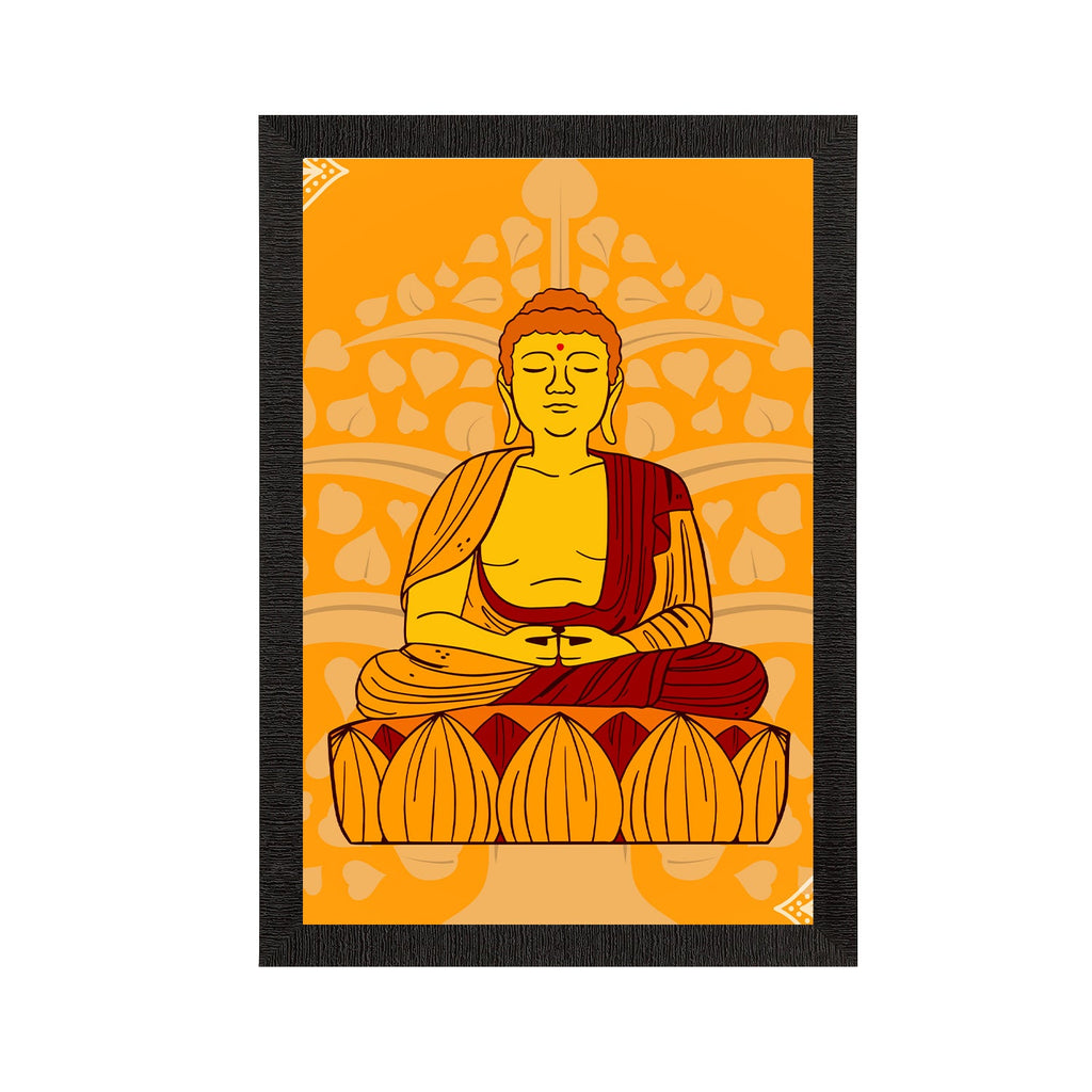Meditating Lord Buddha Satin Matt Texture UV Art Painting Kafalo
