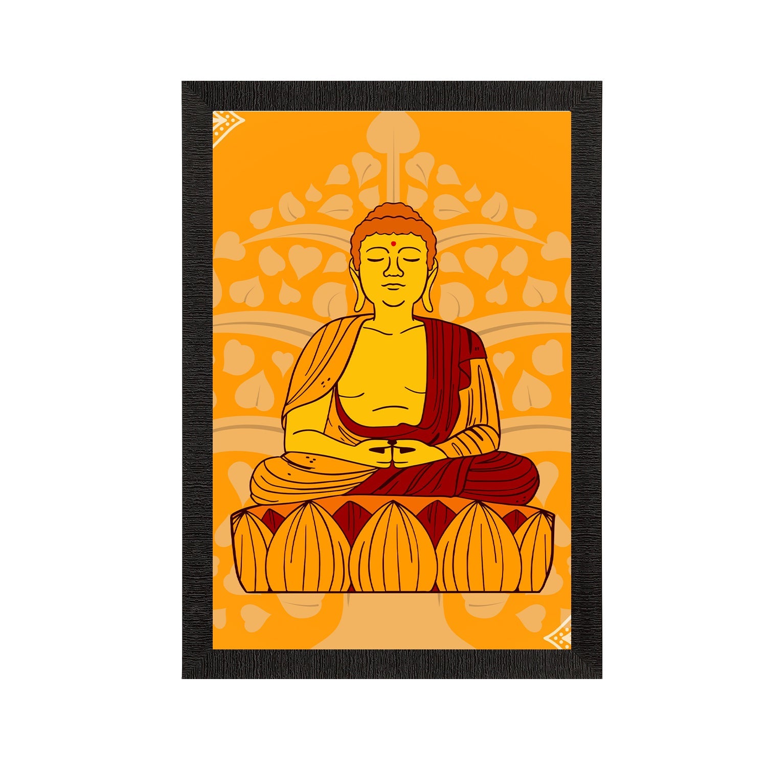 Meditating Lord Buddha Satin Matt Texture UV Art Painting Kafalo