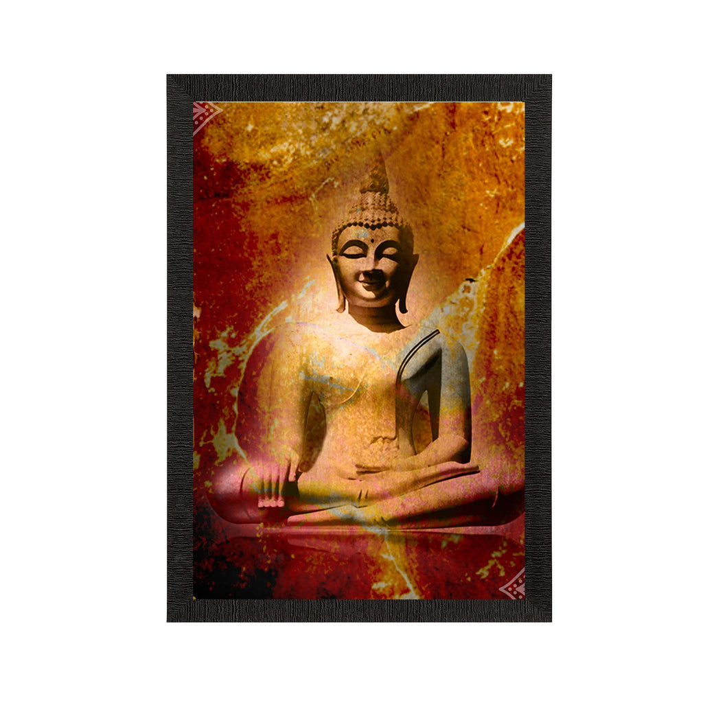 Meditating Lord Buddha Satin Matt Texture UV Art Painting Kafalo