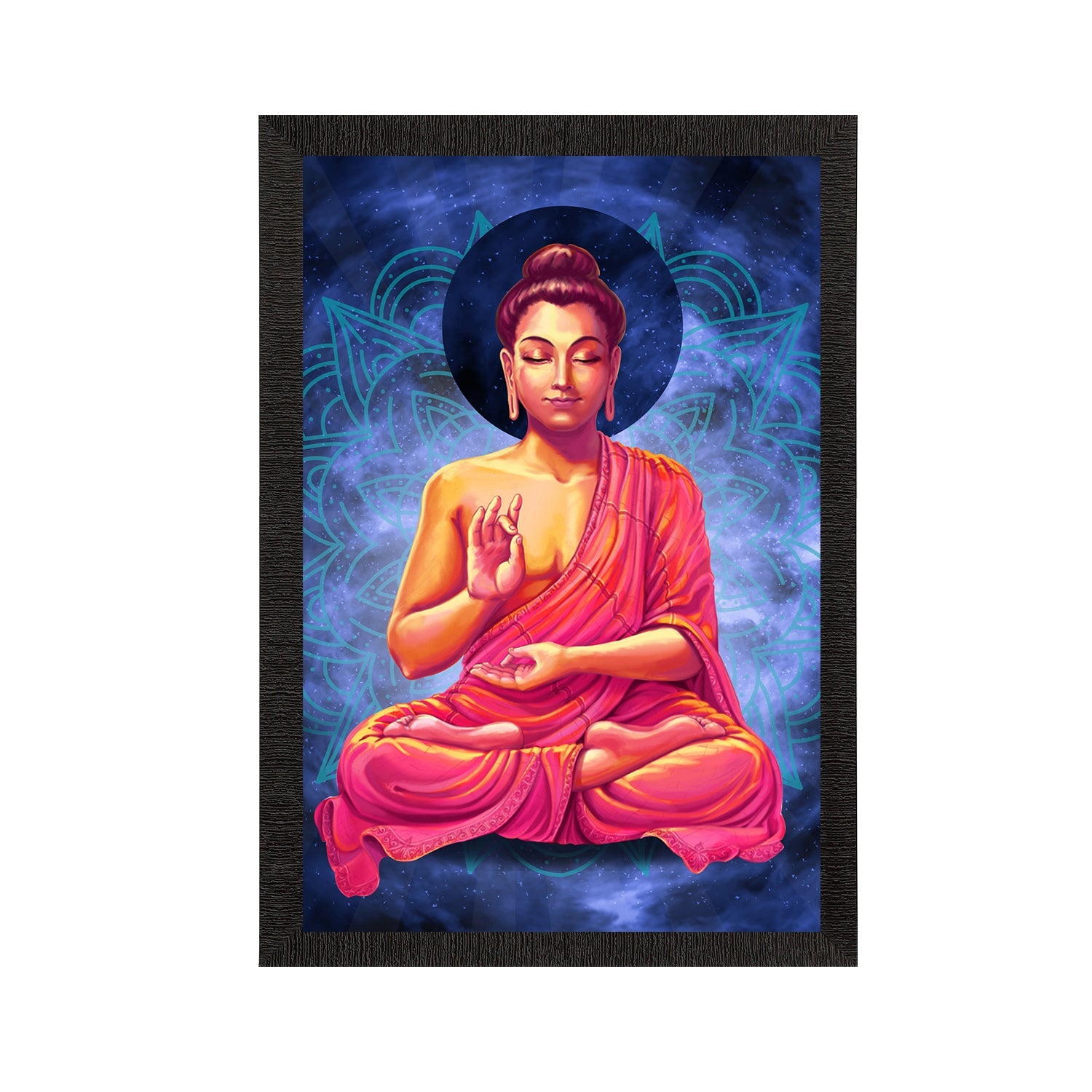 Meditating Lord Buddha Satin Matt Texture UV Art Painting Kafalo