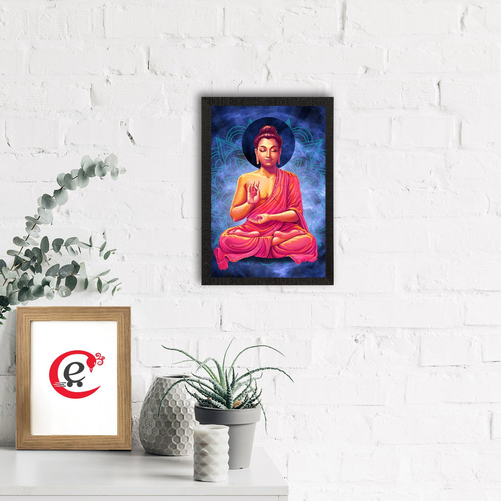 Meditating Lord Buddha Satin Matt Texture UV Art Painting Kafalo