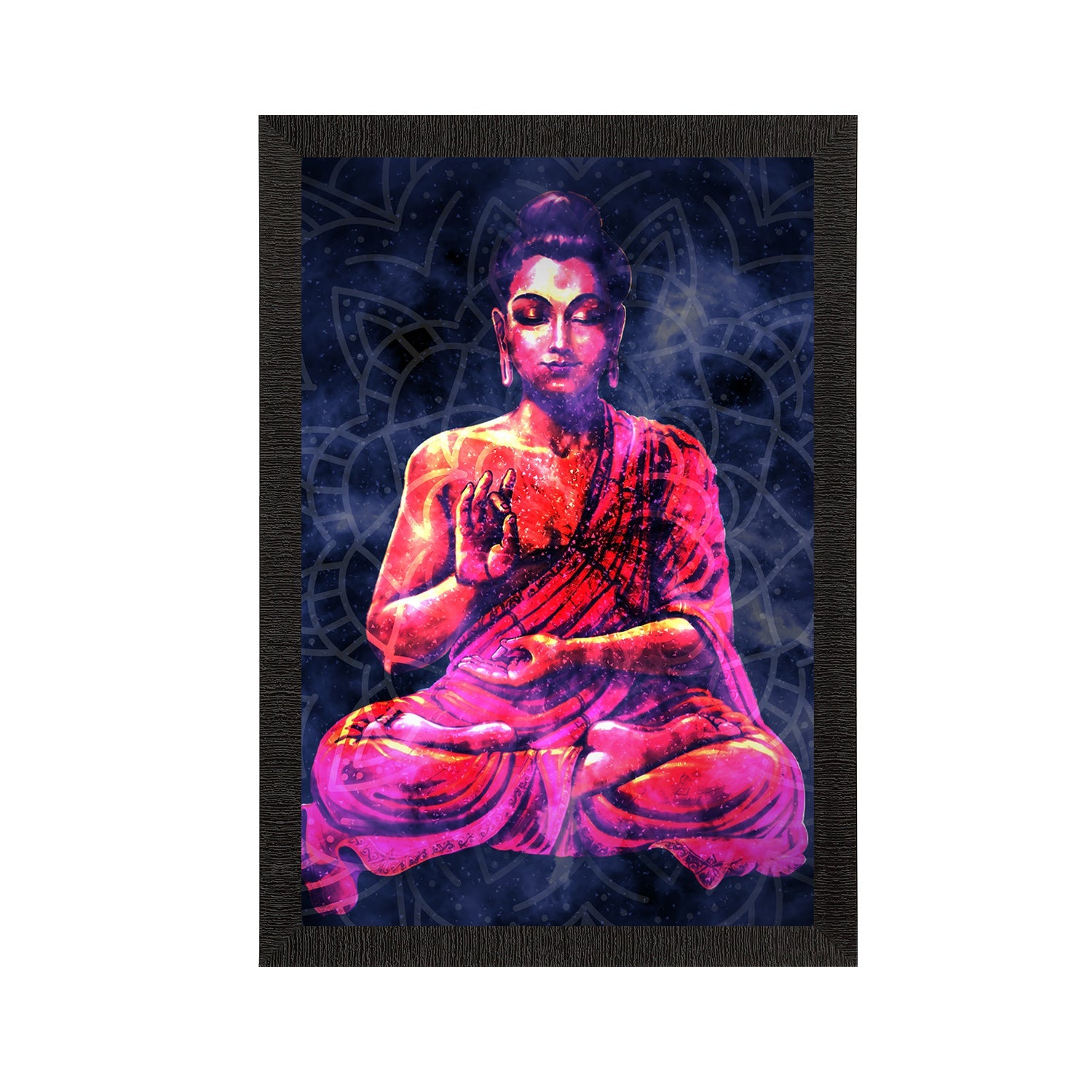 Meditating Lord Buddha Satin Matt Texture UV Art Painting Kafalo