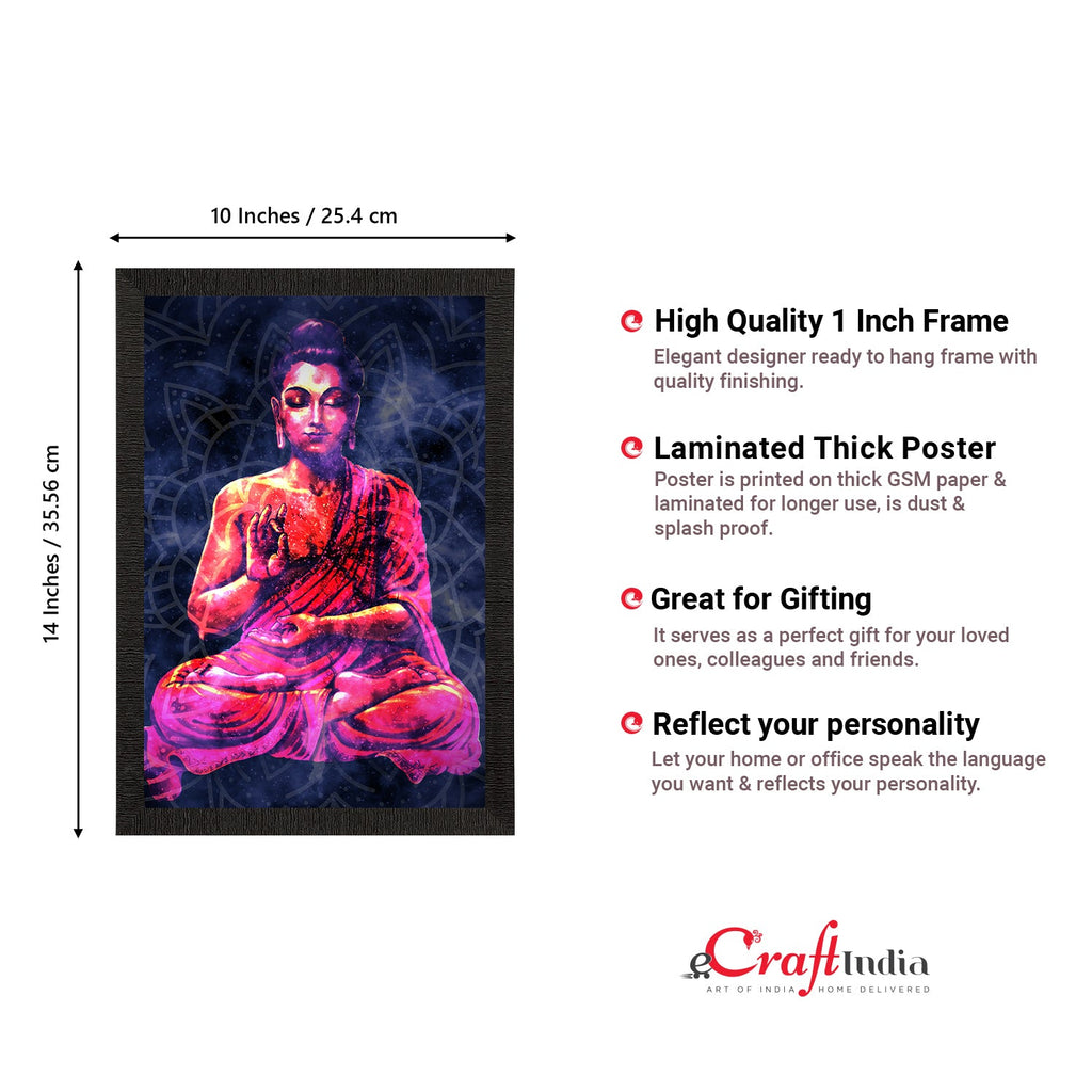 Meditating Lord Buddha Satin Matt Texture UV Art Painting Kafalo