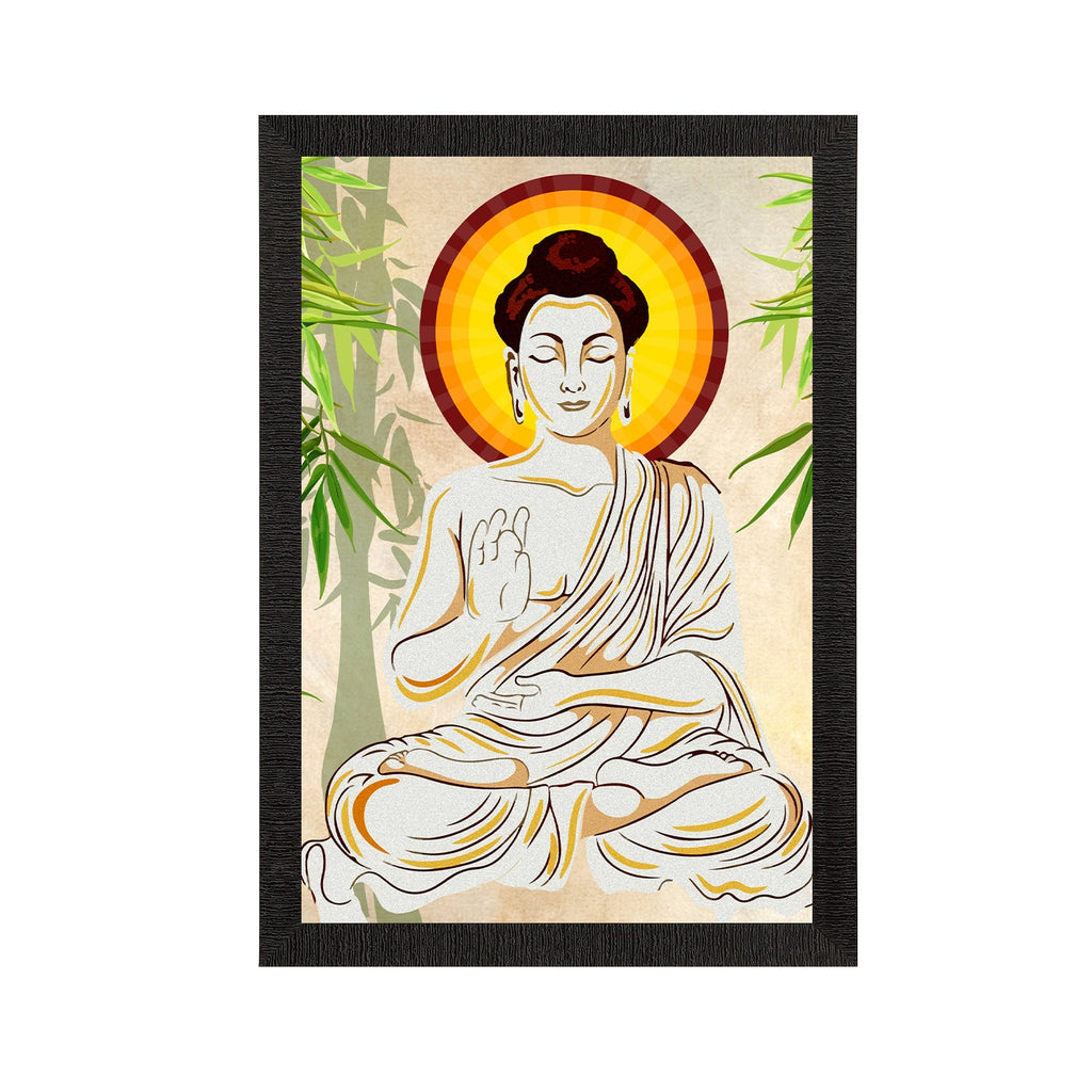 Meditating Lord Buddha Satin Matt Texture UV Art Painting Kafalo