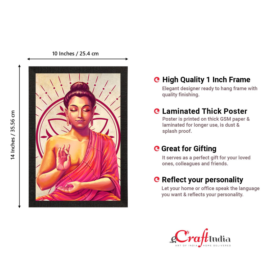 Meditating Lord Buddha Satin Matt Texture UV Art Painting Kafalo