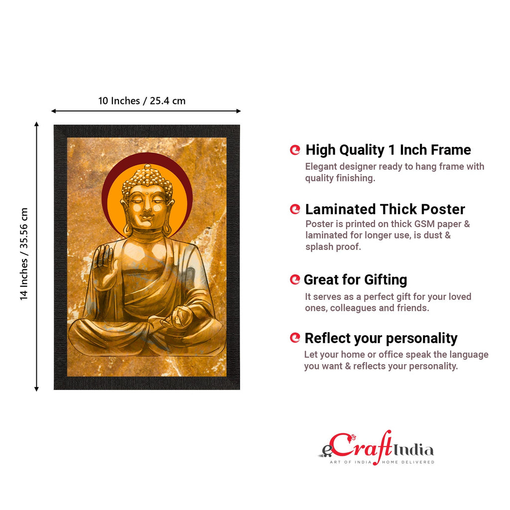 Meditating Lord Buddha Satin Matt Texture UV Art Painting Kafalo