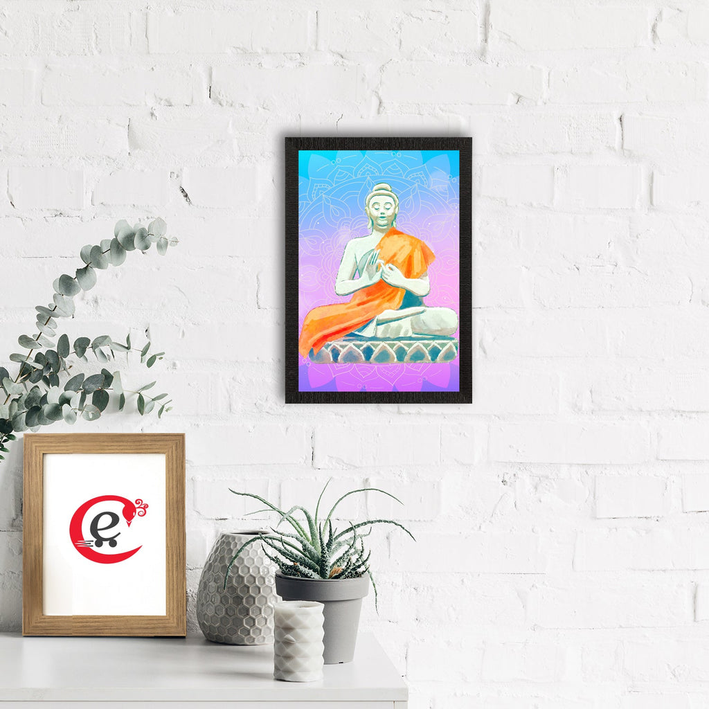 Meditating Lord Buddha Satin Matt Texture UV Art Painting Kafalo