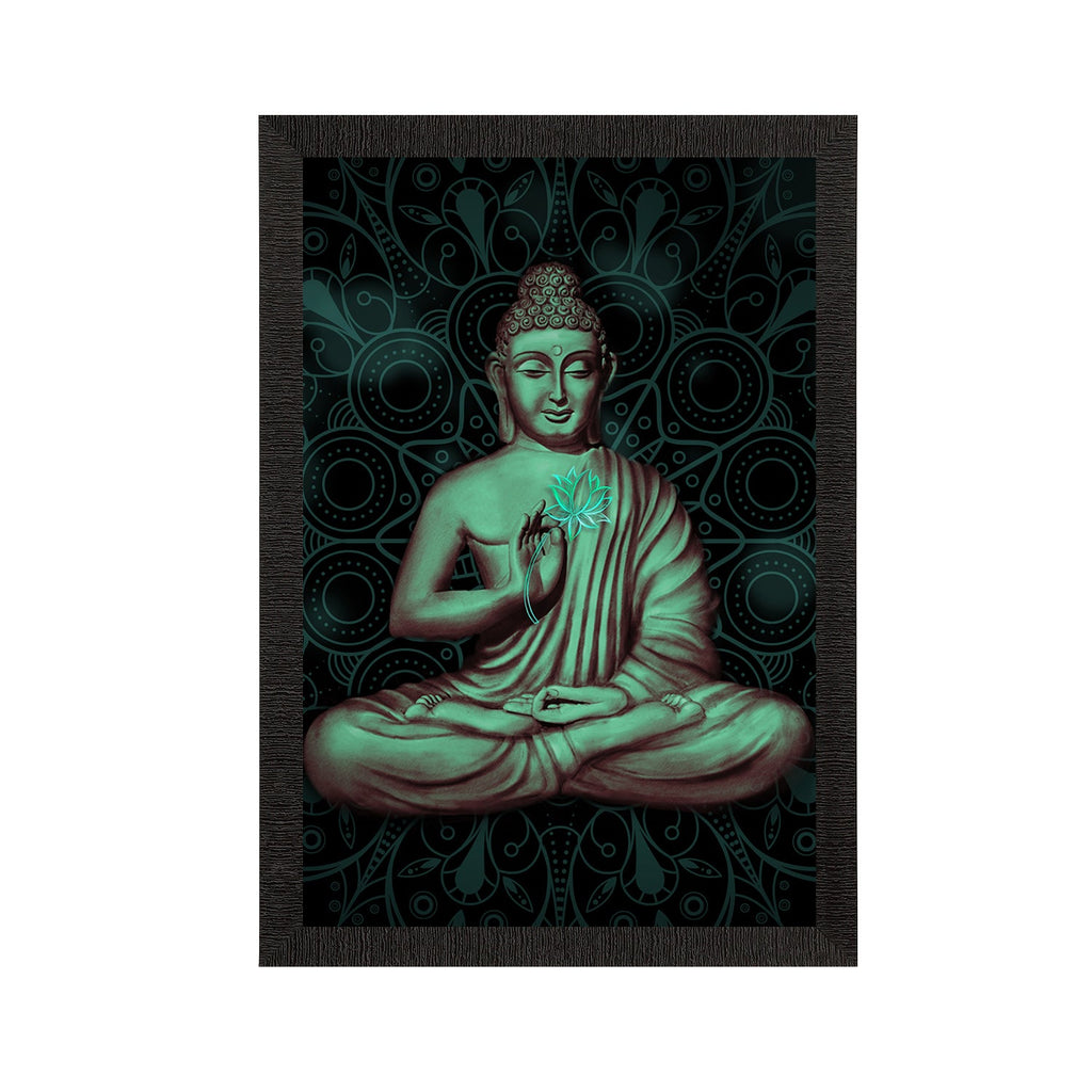 Meditating Lord Buddha Satin Matt Texture UV Art Painting Kafalo