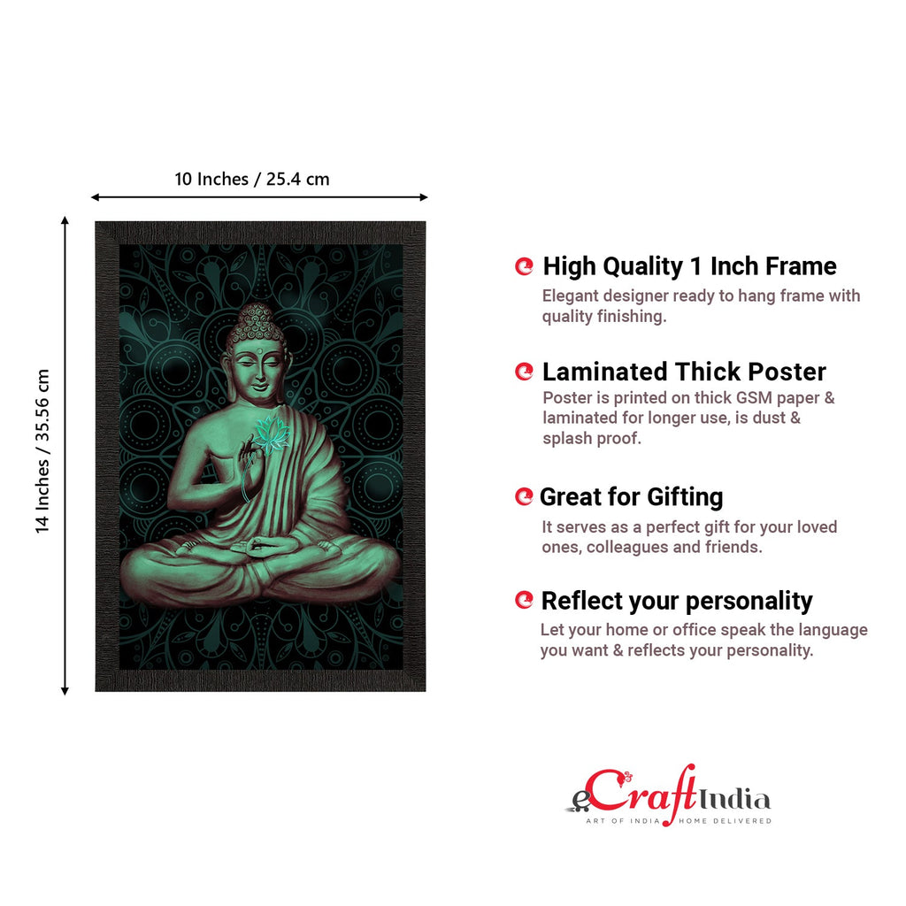 Meditating Lord Buddha Satin Matt Texture UV Art Painting Kafalo