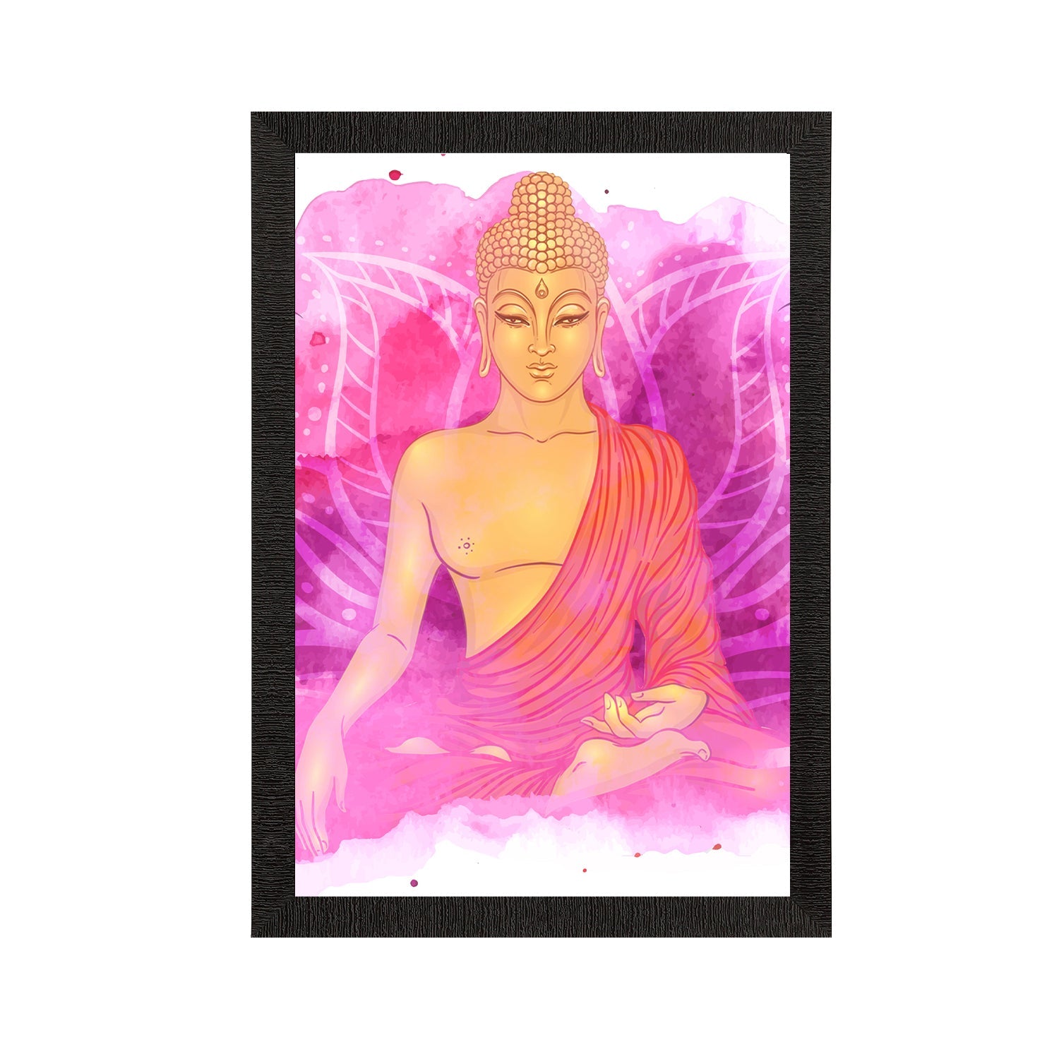 Meditating Lord Buddha Satin Matt Texture UV Art Painting Kafalo