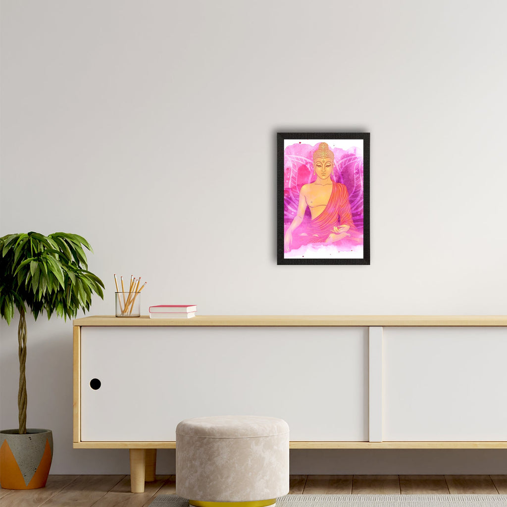 Meditating Lord Buddha Satin Matt Texture UV Art Painting Kafalo
