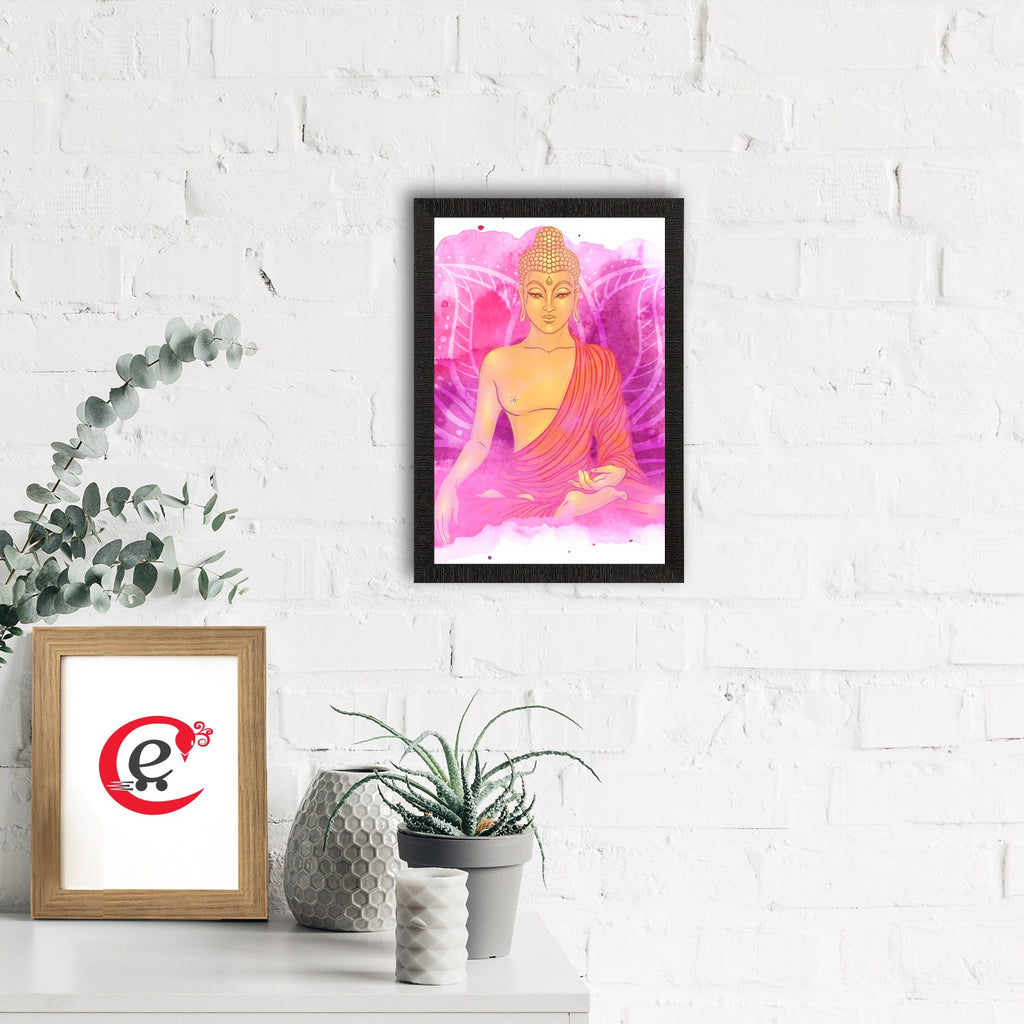 Meditating Lord Buddha Satin Matt Texture UV Art Painting Kafalo