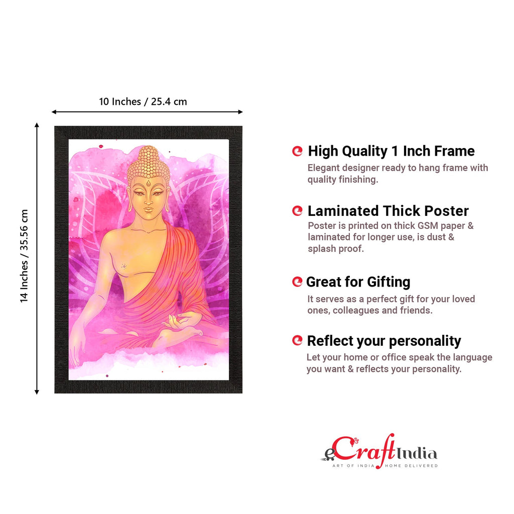Meditating Lord Buddha Satin Matt Texture UV Art Painting Kafalo