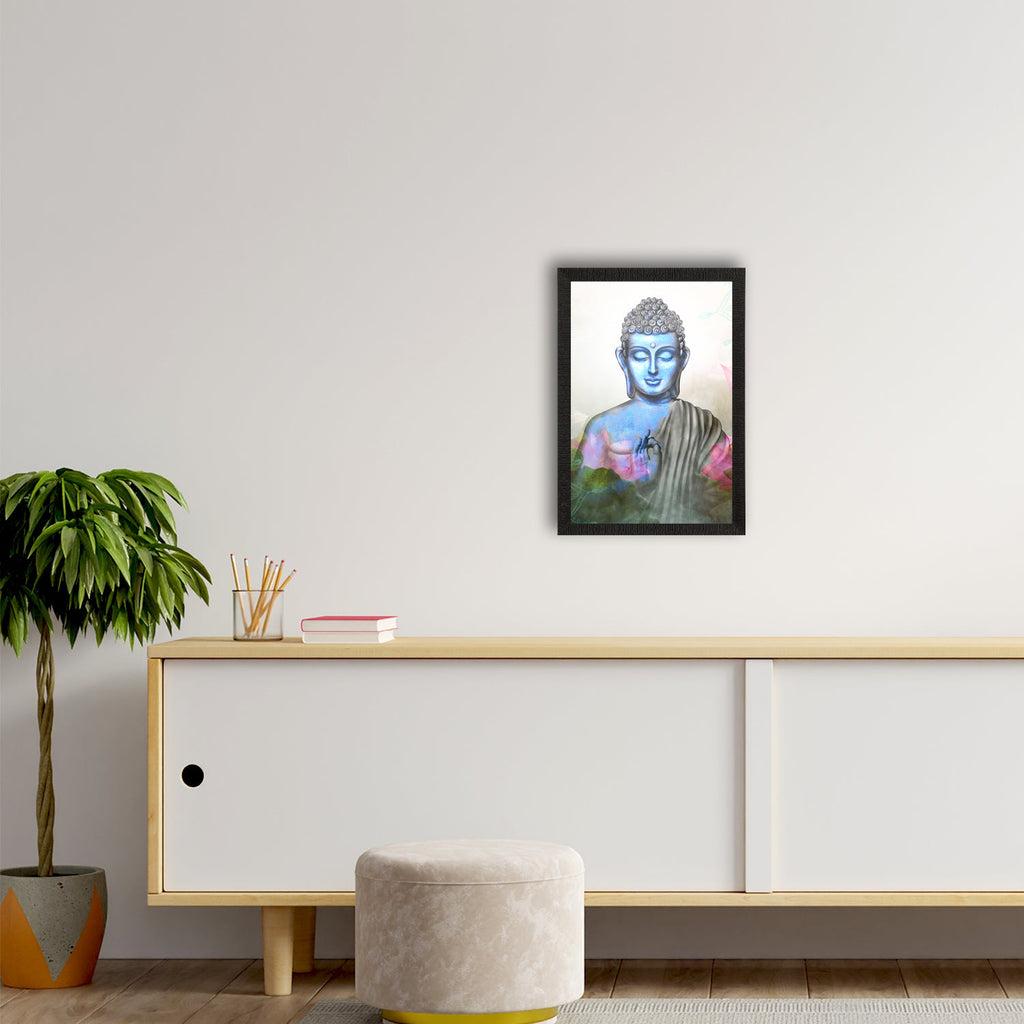 Meditating Lord Buddha Satin Matt Texture UV Art Painting Kafalo
