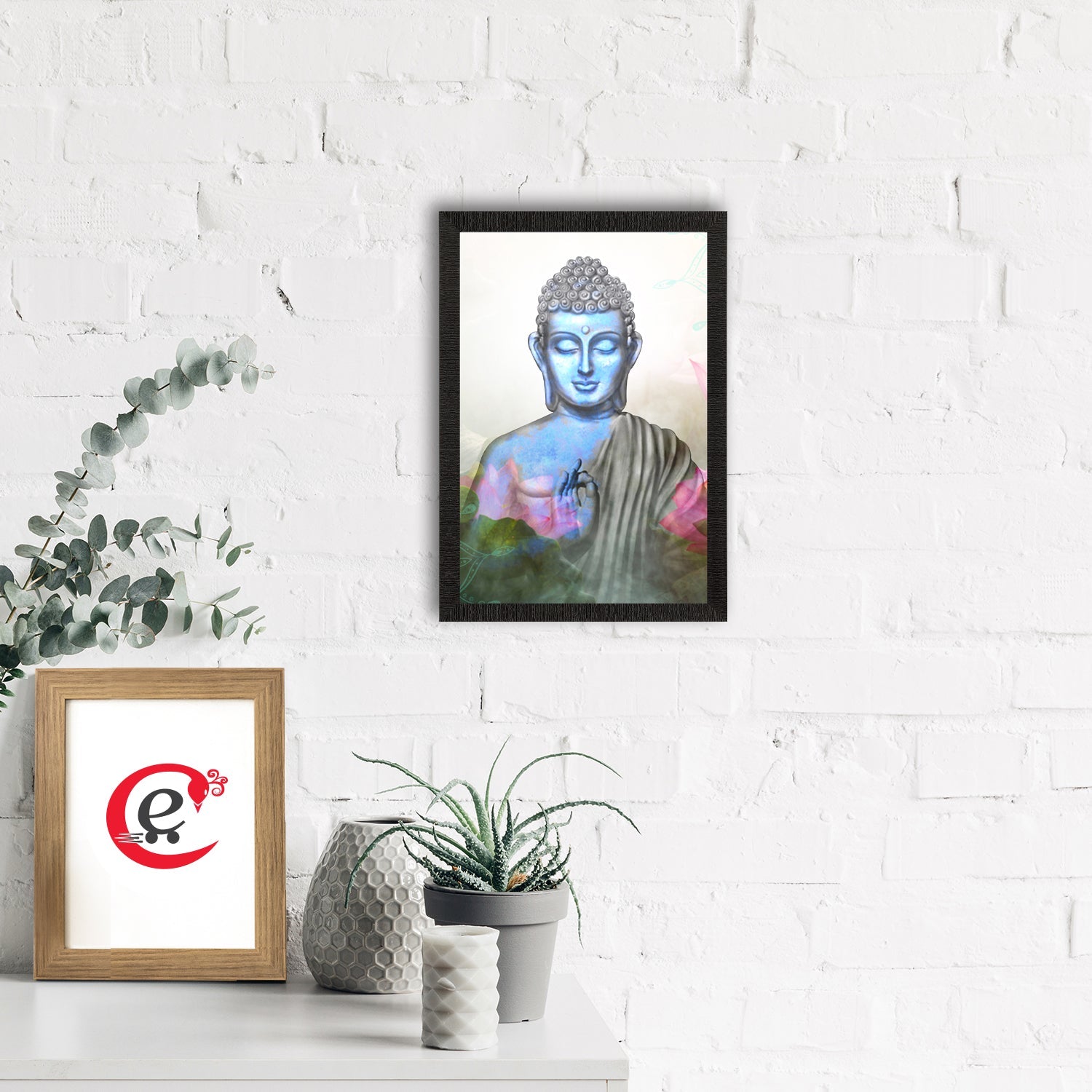 Meditating Lord Buddha Satin Matt Texture UV Art Painting Kafalo