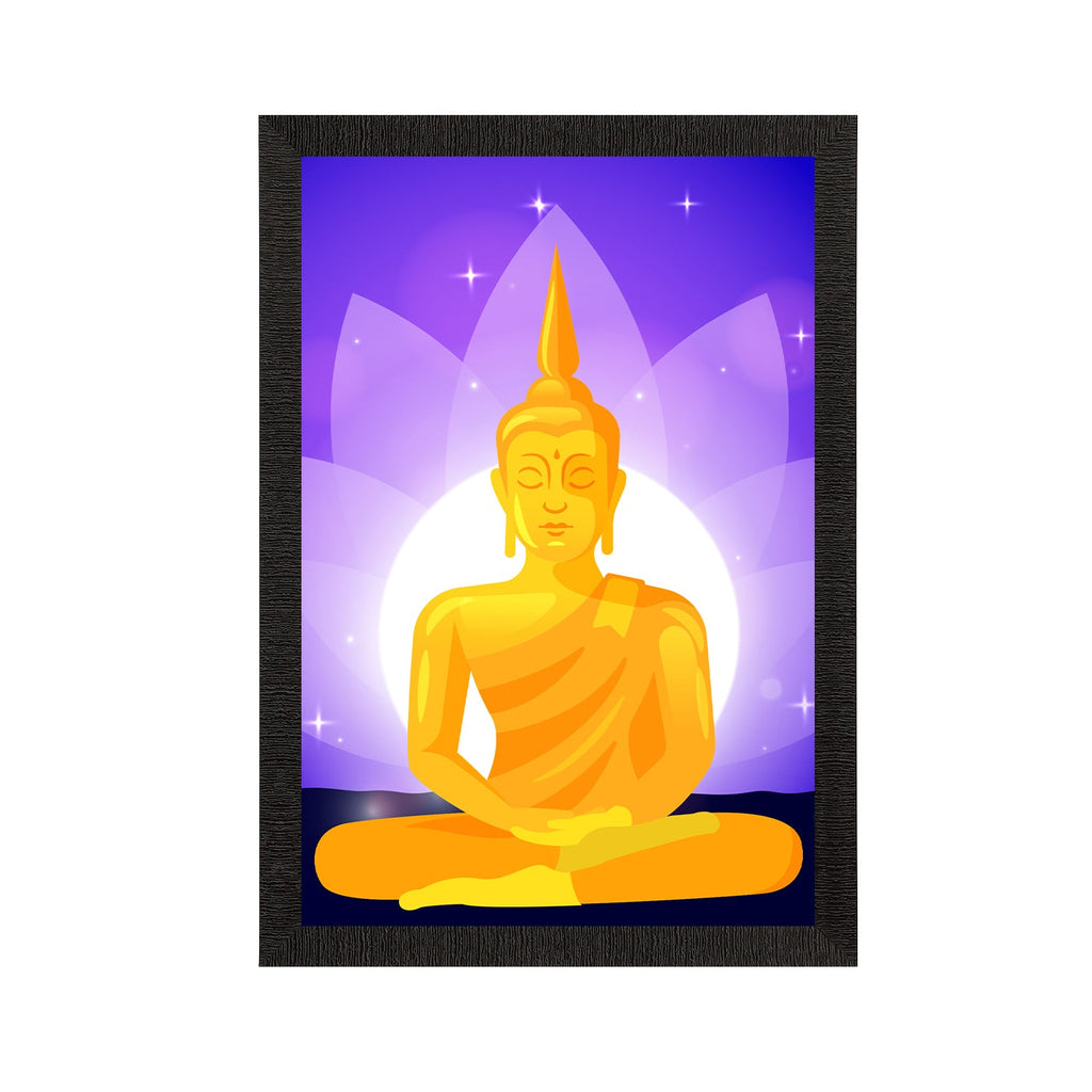 Meditating Lord Buddha Satin Matt Texture UV Art Painting Kafalo