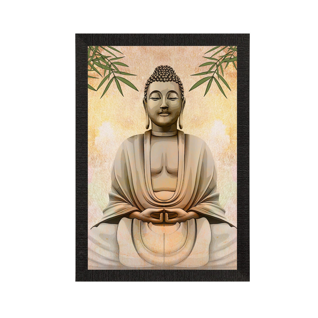 Meditating Lord Buddha Satin Matt Texture UV Art Painting Kafalo