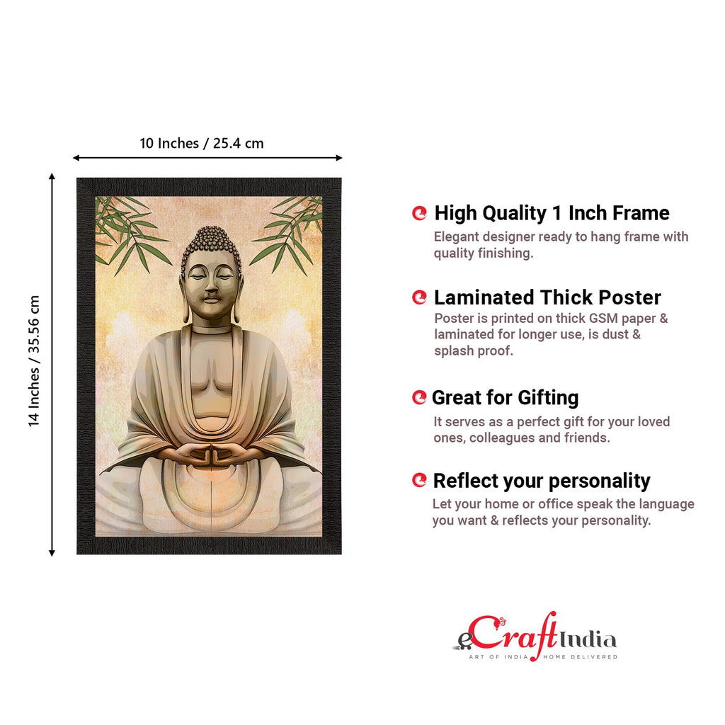 Meditating Lord Buddha Satin Matt Texture UV Art Painting Kafalo