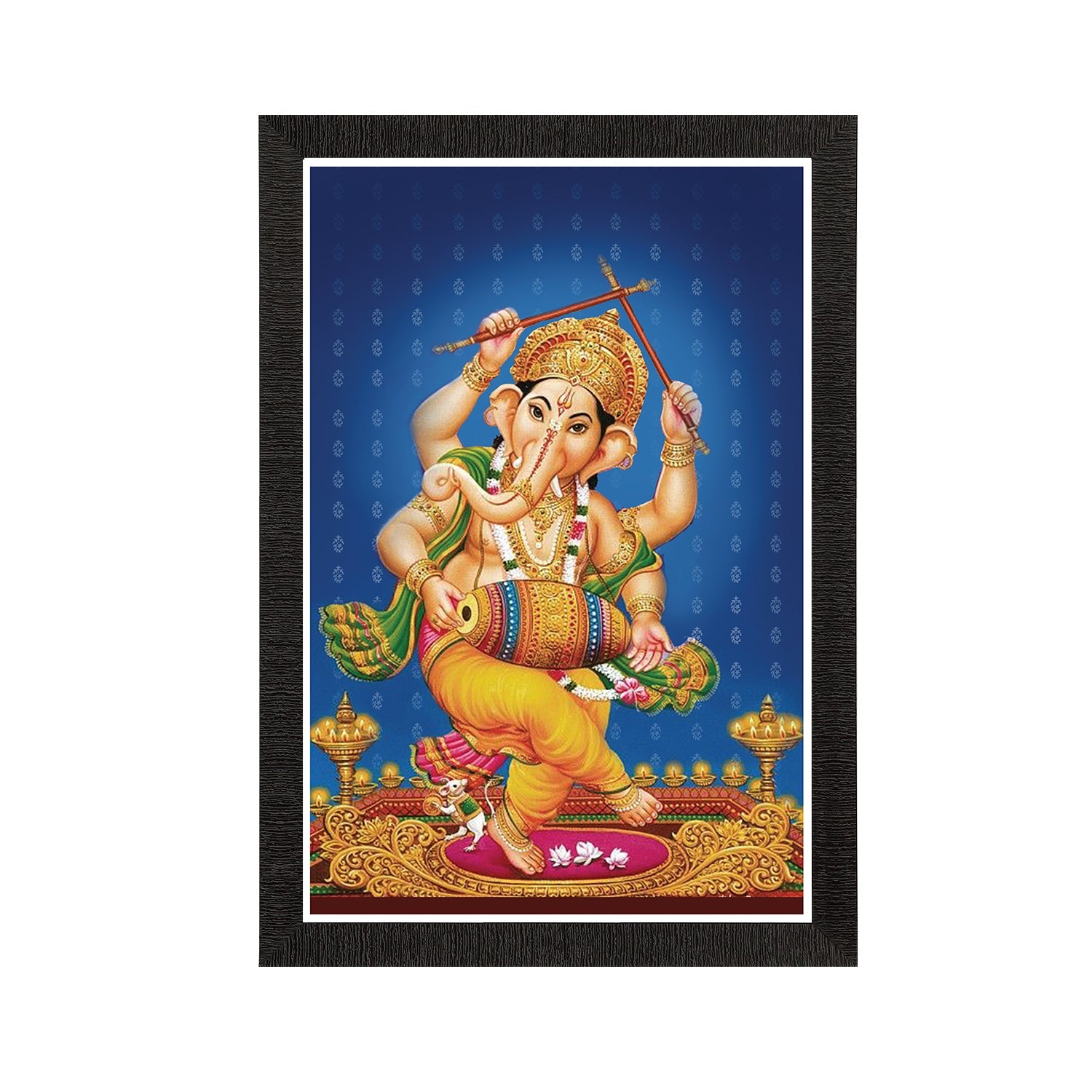 Lord Ganesha Satin Matt Texture UV Art Painting Kafalo