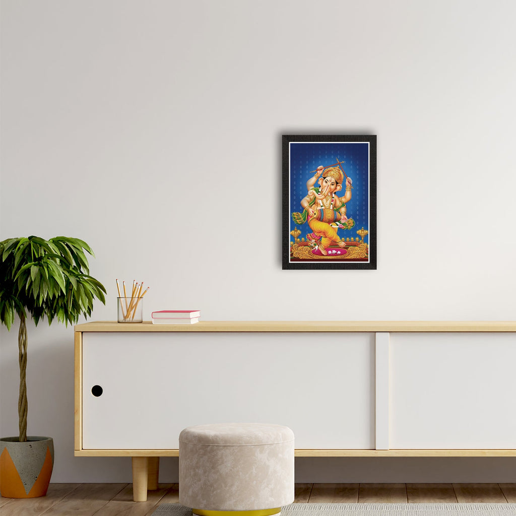 Lord Ganesha Satin Matt Texture UV Art Painting Kafalo