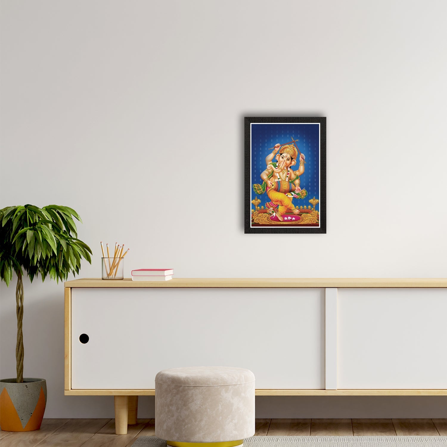 Lord Ganesha Satin Matt Texture UV Art Painting Kafalo