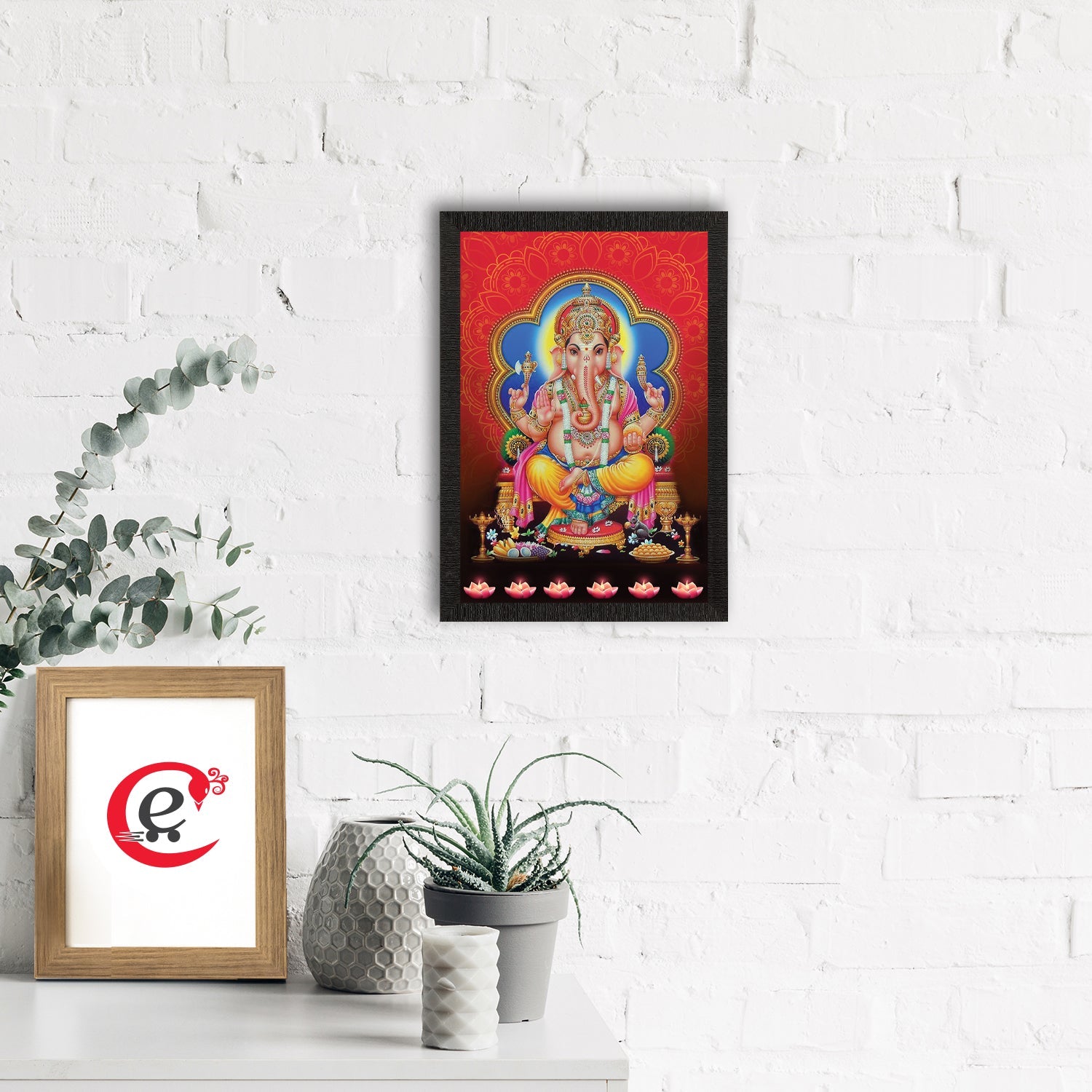 Lord Ganesha Satin Matt Texture UV Art Painting Kafalo