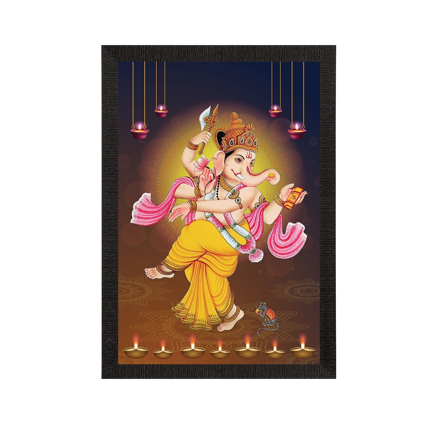 Lord Ganesha Satin Matt Texture UV Art Painting Kafalo