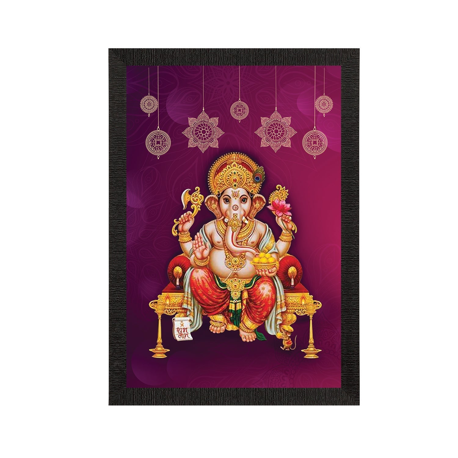 Lord Ganesha Satin Matt Texture UV Art Painting Kafalo