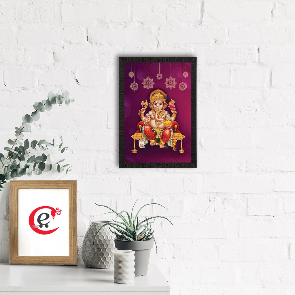 Lord Ganesha Satin Matt Texture UV Art Painting Kafalo