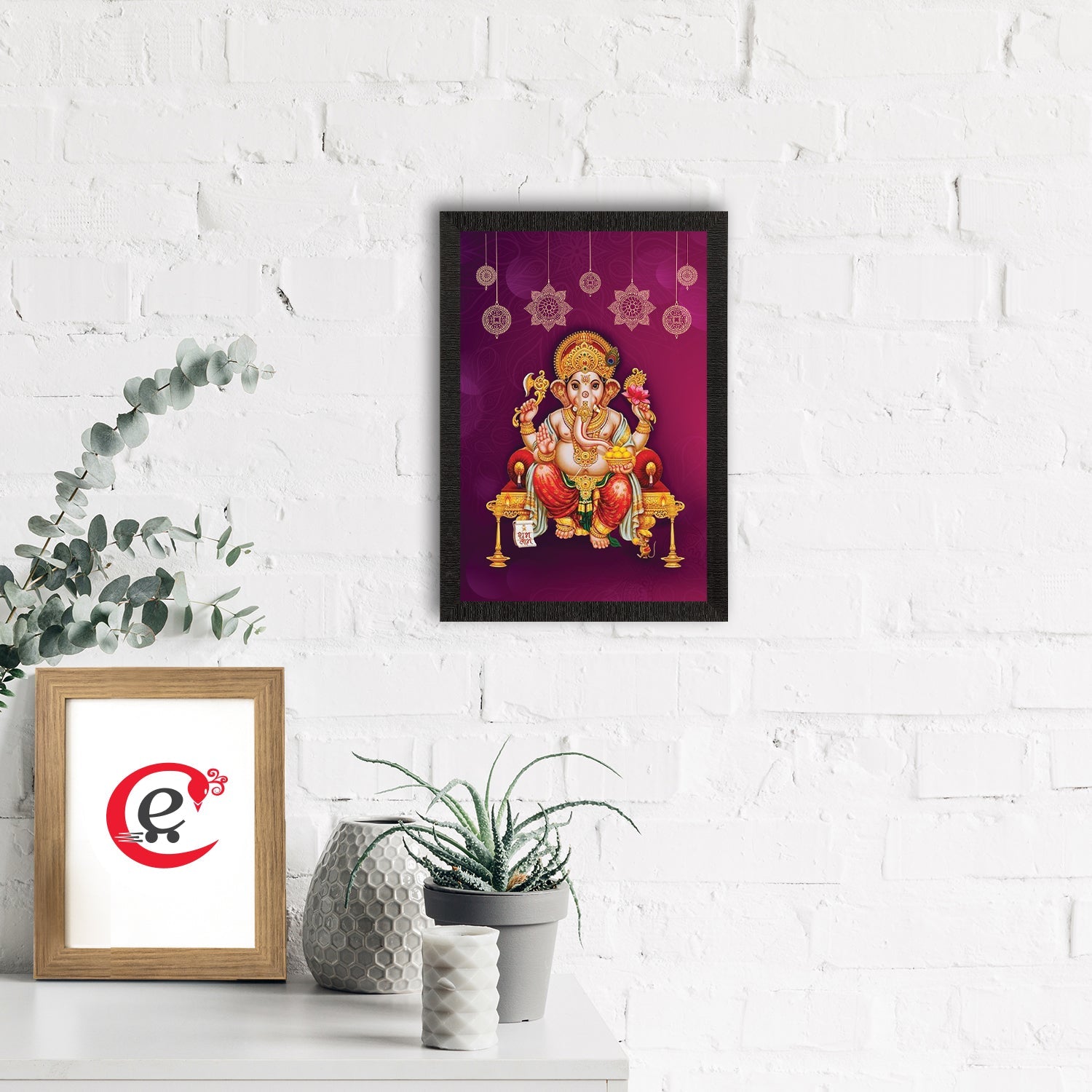 Lord Ganesha Satin Matt Texture UV Art Painting Kafalo