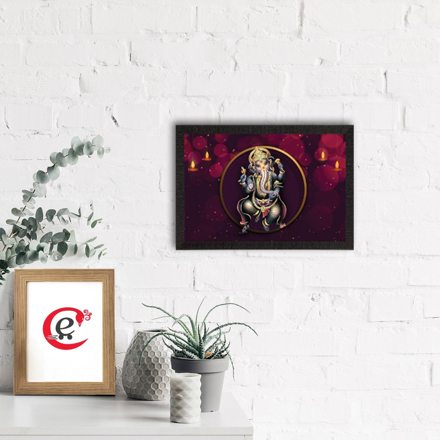 Lord Ganesha Satin Matt Texture UV Art Painting Kafalo
