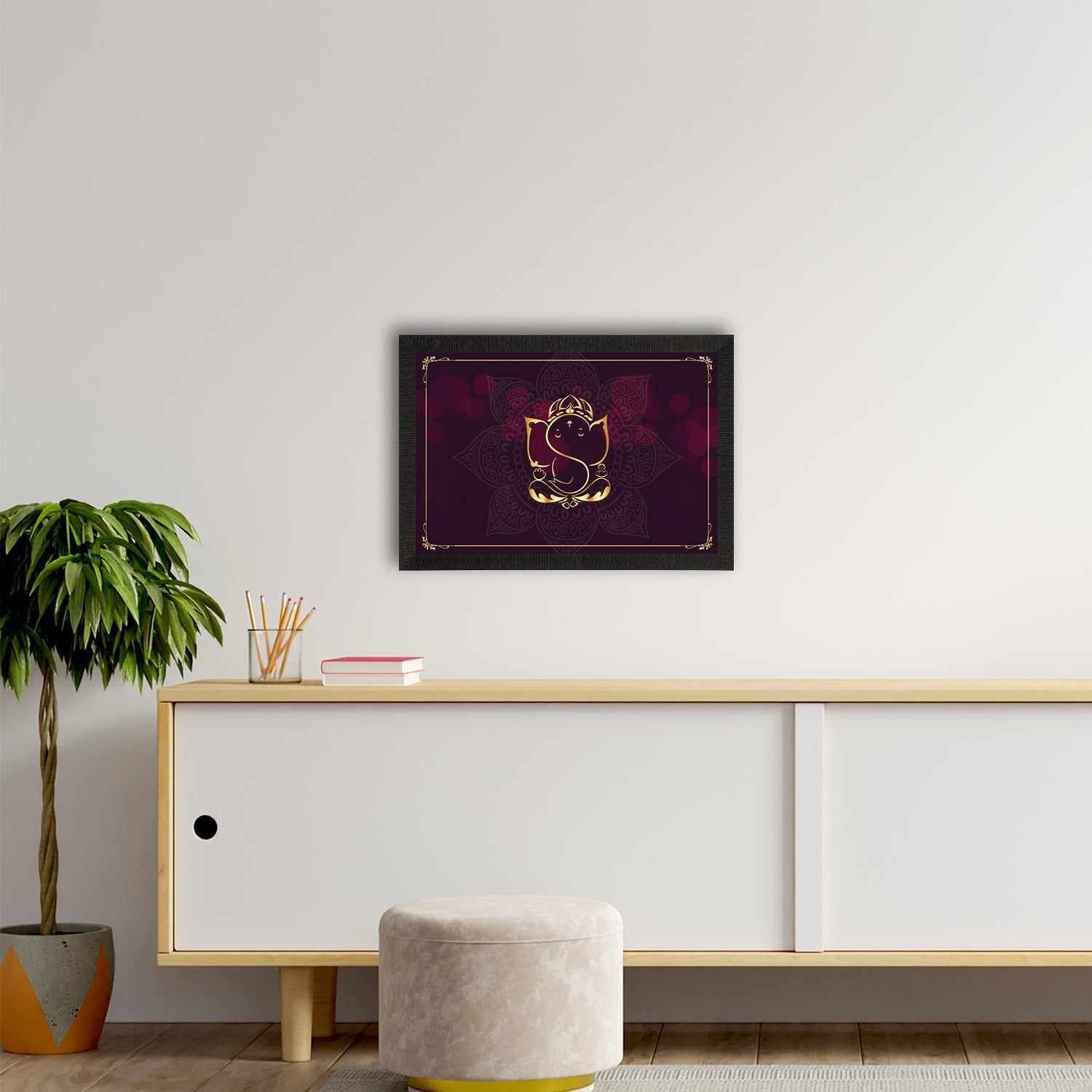 Lord Ganesha Satin Matt Texture UV Art Painting Kafalo