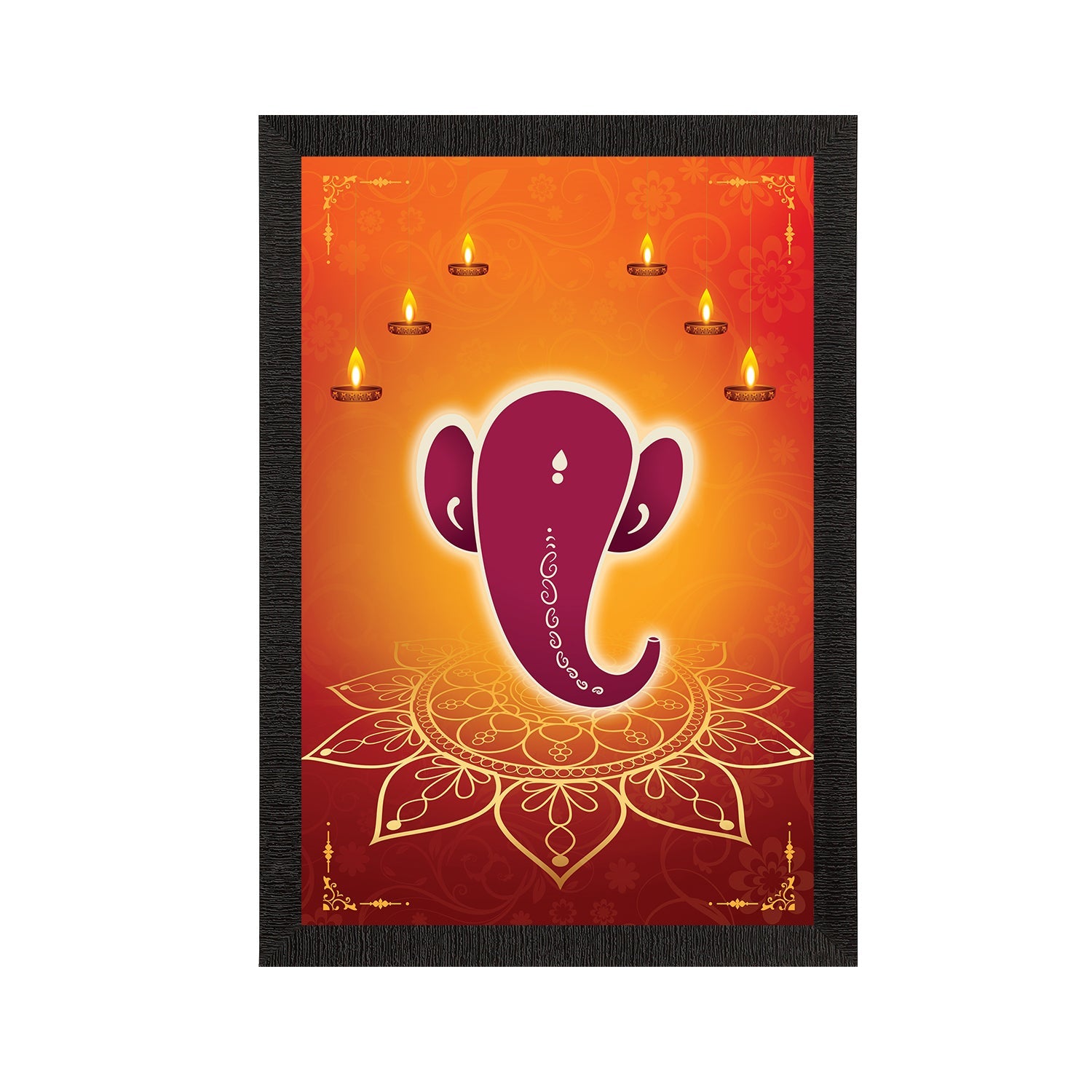 Lord Ganesha Satin Matt Texture UV Art Painting Kafalo