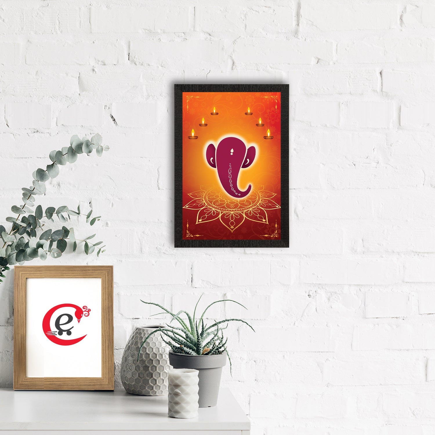 Lord Ganesha Satin Matt Texture UV Art Painting Kafalo