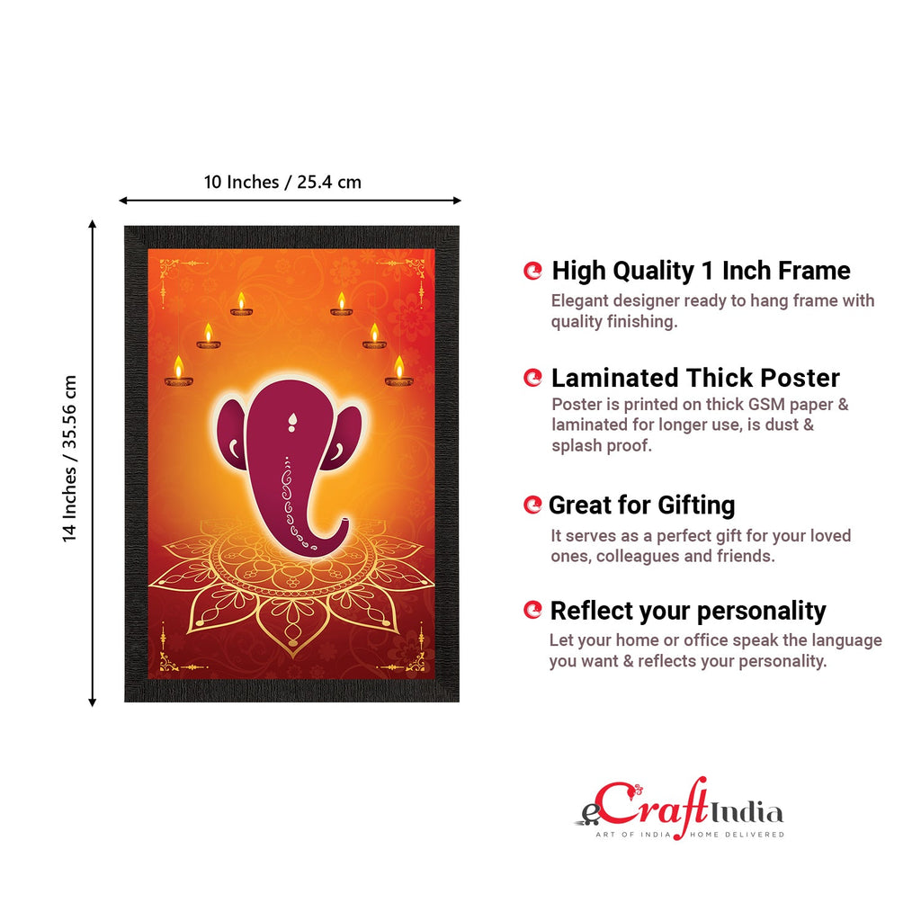 Lord Ganesha Satin Matt Texture UV Art Painting Kafalo
