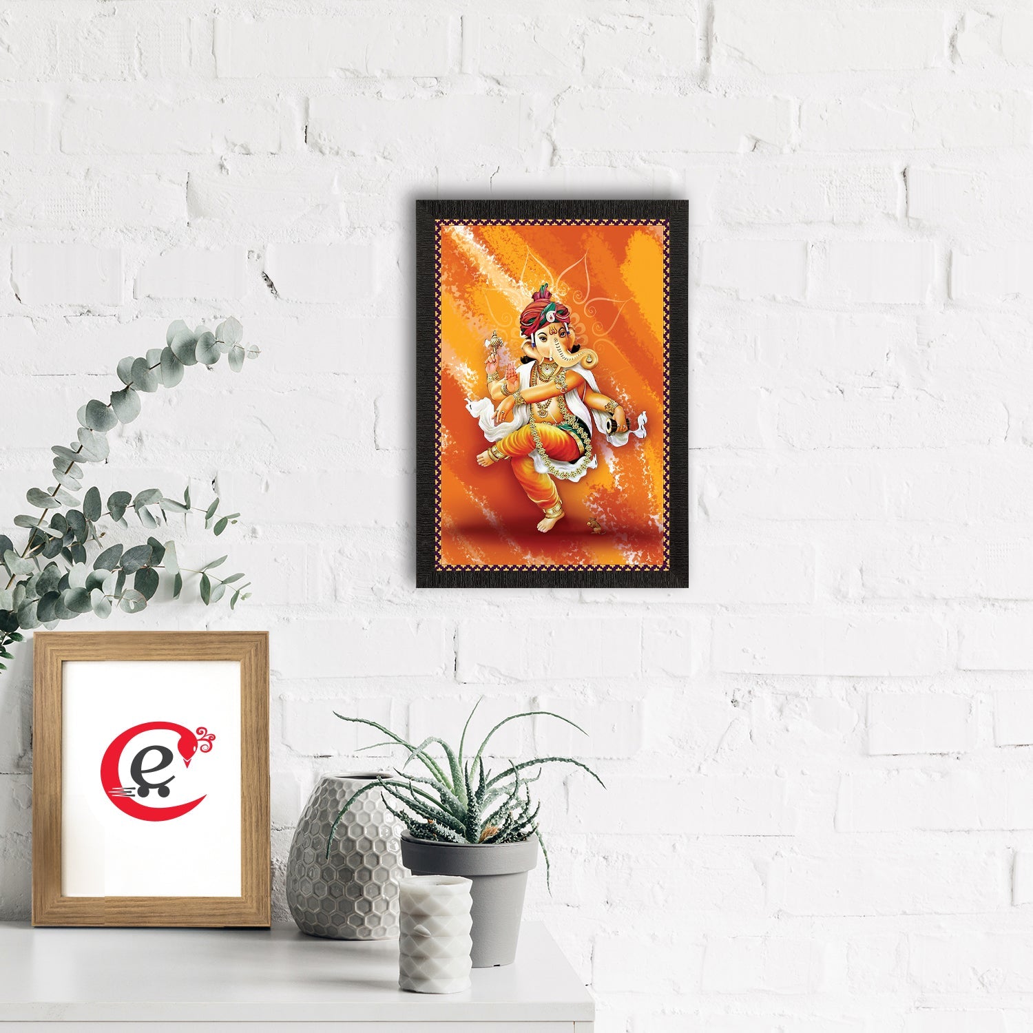 Lord Ganesha Satin Matt Texture UV Art Painting Kafalo