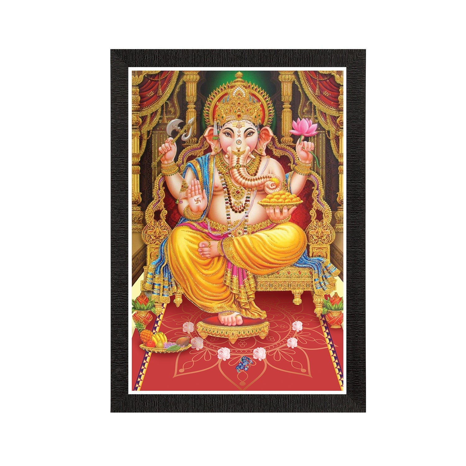Lord Ganesha Satin Matt Texture UV Art Painting Kafalo