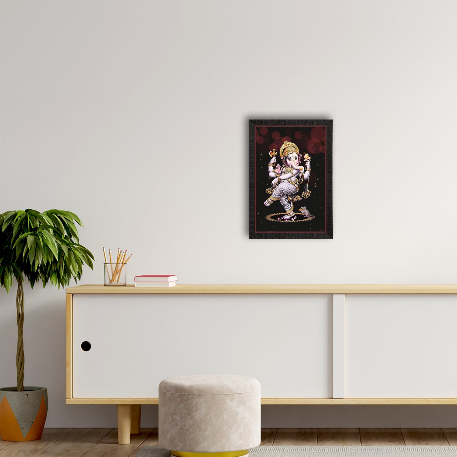 Lord Ganesha Satin Matt Texture UV Art Painting Kafalo