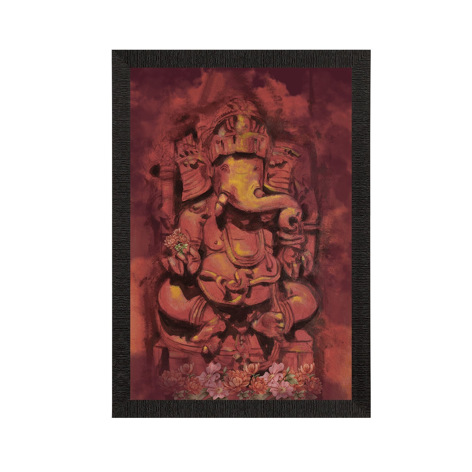 Lord Ganesha Satin Matt Texture UV Art Painting Kafalo