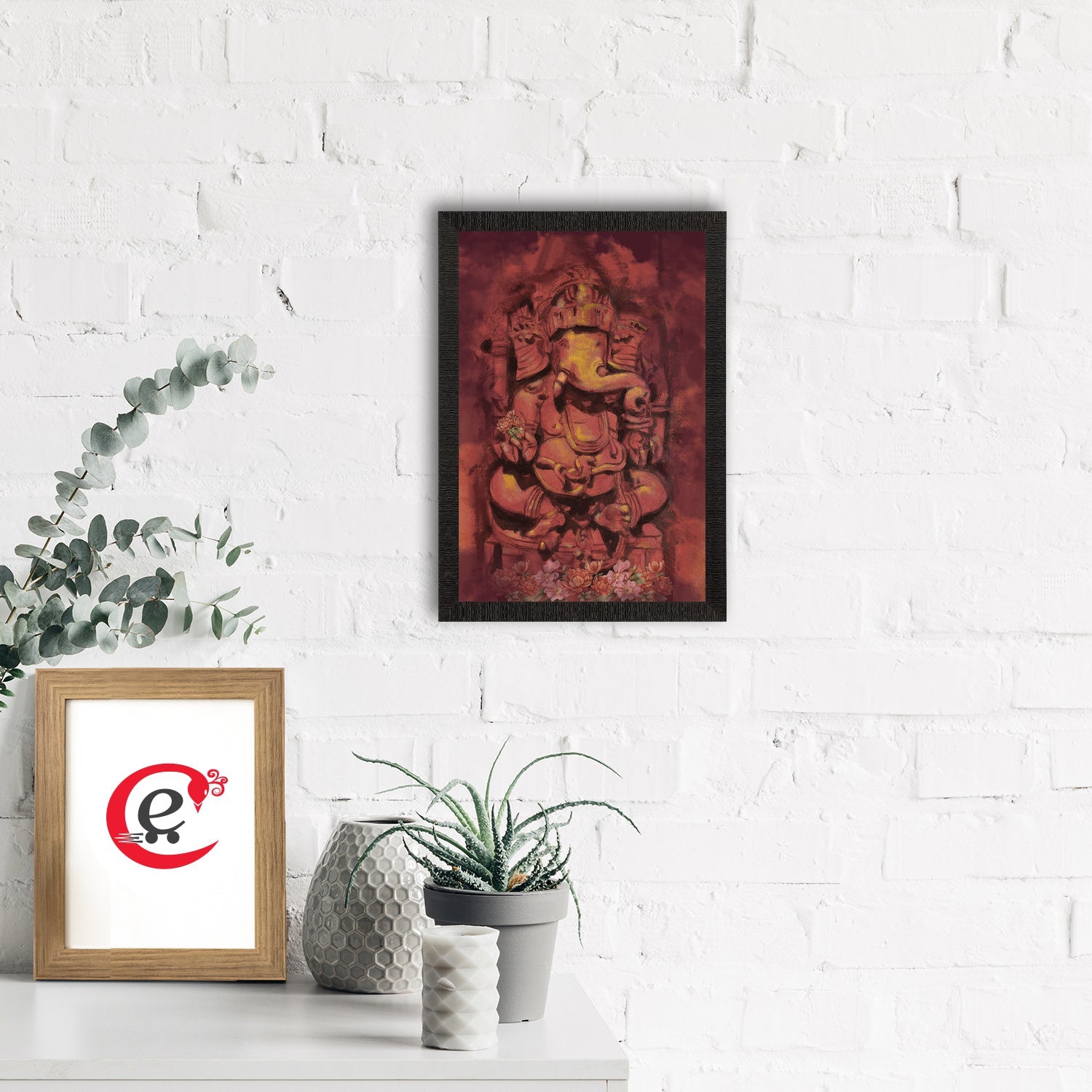 Lord Ganesha Satin Matt Texture UV Art Painting Kafalo