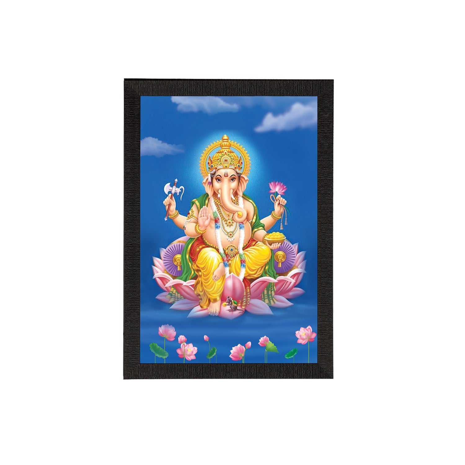 Lord Ganesha Satin Matt Texture UV Art Painting Kafalo